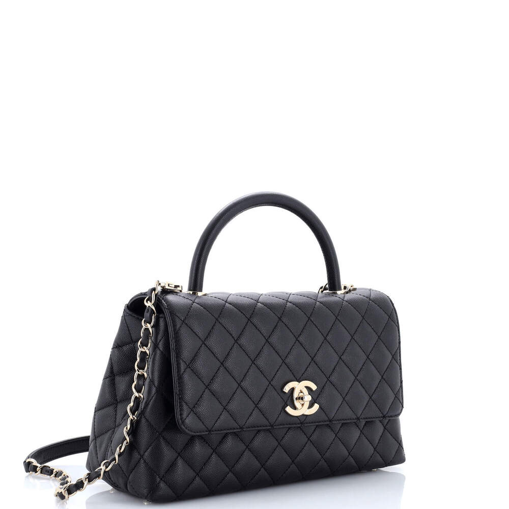 Chanel Small Coco Top Handle Bag Quilted Caviar - Picture 2 of 5